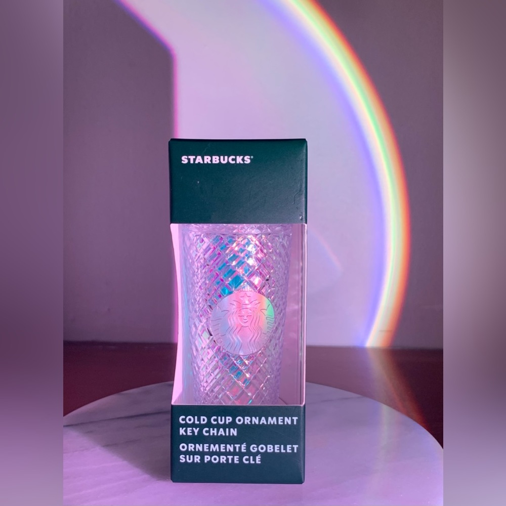 Starbucks 2022 Iridescent Holiday Unicorn Jeweled Keychain